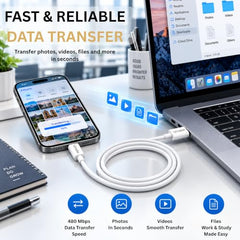 Umake USB-C to Lightning Cable, (MFi Certified) PD Fast Charging Cable, Premium Lightning Charging Cable for iPhone 14/14 Pro/ 14 Pro Max/ 13/13 Pro/ 13 ProMax/ 12/11/XR/XS/X/8 S & iPhone, iPad