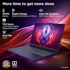 Lenovo IdeaPad Slim 3 Smartchoice 13th Gen Intel Core i7-13620H 15.3 inch (38.8cm) WUXGA IPS Laptop (16GB RAM/512GB SSD/Windows 11/Office 24/Metal A Cover/Backlit Keyboard/Luna Grey/1.6Kg), 83K101JGIN
