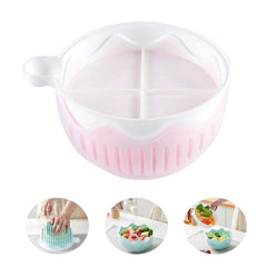 SYGA Salad Cutter Bowl 3 in 1 Multifunctional Vegetable Fruit Chopper Spinner and Salad Maker(Pink)