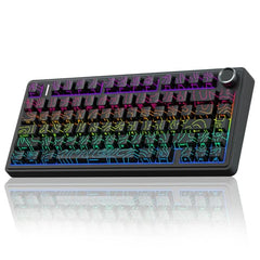 AULA F75 Pro Wireless Mechanical Keyboard,75% Hot Swappable Custom Keyboard,RGB Backlit,Pre-lubed Linear Switches,Side Printed PBT Keycaps Mechanical Gaming Keyboards,Gradient Purple