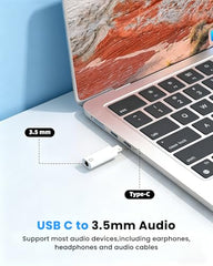 Verilux® 2 in 1 Audio Adapter USB C and Light to 3.5mm Jack Converter
