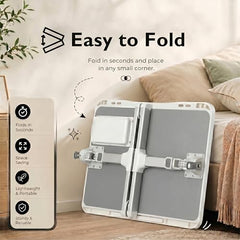StarAndDaisy T9 Foldable Bed Table for Laptop & Study, 4-Level Adjustable Angled Tabletop, Large Desktop Surface with Anti-Slip Stopper, Tablet & Phone Slot, Storage Drawer, Stable Legs, PP & TPE