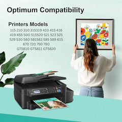 ONLYU GT 53XL Refill Ink Set for Smart Tank Series 115, 310, 410, 500, 515, 580, 670, 720, 790 and GT5810 Printers (GT53xl/GT52 Set)