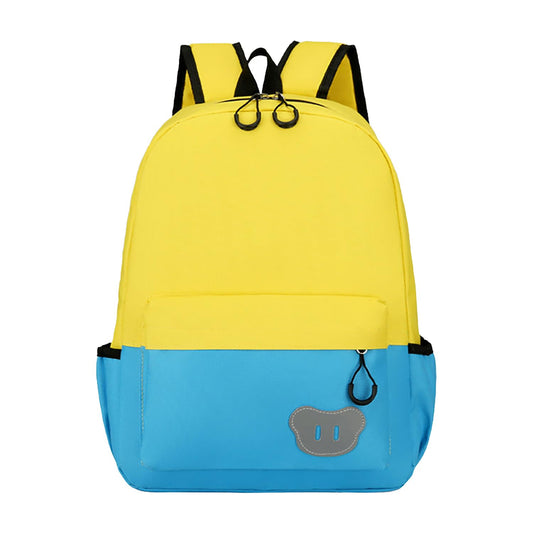 SYGA Kids Schoolbag, Breathable, Waterproof, Customized Logo Backpack For Kindergarten And Elementary School Students (Large Yellow With Lake Blue)