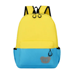 SYGA Kids Schoolbag, Breathable, Waterproof, Customized Logo Backpack For Kindergarten And Elementary School Students (Large Yellow With Lake Blue)