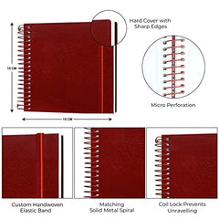 MENORAH - Artist Square Sketch Book - 180 GSM - Square Drawing Book - (100 Pages/50 Sheets) - Hard Metal Spiral Bound - (15.0 cm x 15.0 cm) - Pink
