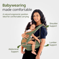LuvLap Royal Hip Seat Baby Carrier with 4 Carry Positions, Baby Carrier with Hip seat for 6 to 24 Months Baby, Adjustable New-Born to Toddler Carrier, Max Weight Up to 15 Kgs (Black)