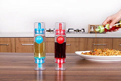 SYGA 2 in 1 Cooking Oil Sauce Vinegar Herbs Spice Dispenser Bottle Sprayer 2 Way Kitchen Tool - Random Colors - Single Piece