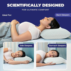 WELLGIVER Cervical Butterfly Pillow | Orthopedic Memory Foam for Neck & Shoulder Pain | Ergonomic Contour Design | Dual Height Support | Side Sleeper Pillow with Arm Rest - Pack of 1