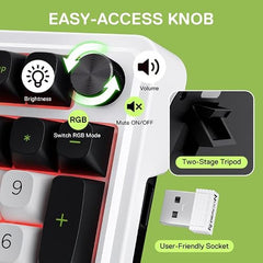 Redragon K686 PRO 98 Keys Wireless Gasket RGB Gaming Keyboard, 3-Mode PBT Mechanical Keyboard w/Hot-Swap South-Facing RGB Socket, Dedicated Knob Control & 5-Layer Noise Dampening, Gradient PBT Keycaps