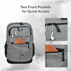 ASUS AP1601 Laptop Backpack for Up to 16-Inch Laptops, 18L Capacity, Water-Repellent Polyester,Dedicated Laptop Compartment,Multiple Organizer Pockets,Luggage Strap, Grey, for College, Office & Travel