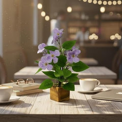 fancymart Artificial Flower Plant Home Décor with Small Size Pot | Pack of 2 | Plant Hanging for Home Decor | Office Decor (DESIGN-01)