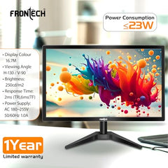 FRONTECH Ultima Series 24 Inch Curved LED Monitor, Refresh Rate 100Hz, 3500R Curve, Full HD 1080p, Built in Speaker, Bezel Less Design, HDMI & VGA Ports, 3 Years Warranty (MON-0088, White)