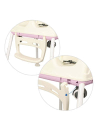 SYGA High Chair for Baby Kids,Safety Toddler Feeding Booster Seat Dining Table Chair with Wheel and Cushion(Pink)
