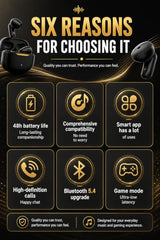 TWS G12 Bluetooth 5.4 Wireless Earbuds with ENC Noise Cancellation, Deep Bass Stereo Sound, HD Calling Mic, Touch Control, 50H Playtime, USB-C Fast Charging Case, Low Latency TWS Earphones