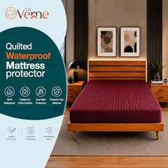 La Verne 100% Waterproof Premium Cotton Feel Mattress Protector Queen Size 78 x 60 Inches | Breathable and Hypoallergenic Ultra Soft Fitted Bed Protector Cover