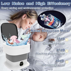 Mini Laundry Machine 1.5L Portable Laundry Machine and Spinner for Baby Clothes, Underwear, Socks; Ideal for Travel, Dorms, Camping
