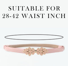 SYGA Women's Decorative Thin Belt flower shape Rhinestone Metal Buckle 22-36 Waist Belt Dress Accessories