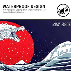 Ant Esports Snow Dragon Unique Mouse Pad Gaming Mouse Pad Extended Mouse Mat for Mouse Keyboard with Stitched Edges Waterproof Non-Slip Base Mousepads for Office Home Shop Gaming Extra Large_Blue