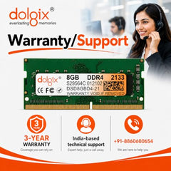 Dolgix 8GB DDR4 Desktop RAM 2133MHz | Desktop-Memory| U-DIMM | Long-DIMM | PC4-17000 | 1Rx8 Single Rank | 3-Year Warranty- (Made in India)