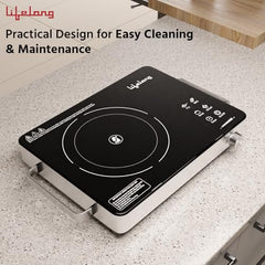 Lifelong 2000 Watt Infrared Induction Stove with Digital Display - Surge Protection, Electric Induction, 4 Cooking Modes, Auto Shut Off & Temperature Control with Voltage Protection
