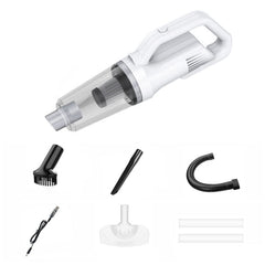 SYGA Car Vacuum Cleaner Car Portable Mini Vacuum Cleaner Home Handheld Wireless High Power Vacuum Cleaner Exclusive Model with Floor Brush 12000pa Suction 6000mAh Power + 5 Filter Elements
