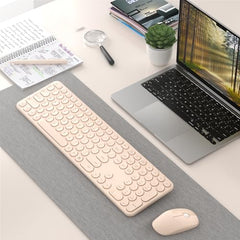 COVEVA Wireless Keyboard and Mouse Combo, 2.4GHz Wireless (Khaki)