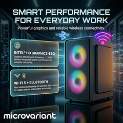 MICROVARIANT Onyx ITX Desktop Computer | Core i7-7Th Gen | 16GB RAM | 512GB SSD | 5G WiFi + BT Dongle | HD Graphics | USB 3.0/HDMI/VGA Port |Pre-Installed Windows 11 Pro + Office 21 | 2 Year Warranty