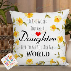 Gift for Daughter Birthday Special Birthday for Daughter Printed Cushion(12 inch X 12 inch with Filler with Keychian) Girls Pillow Daughters Day for Daughter and Girls AT-7
