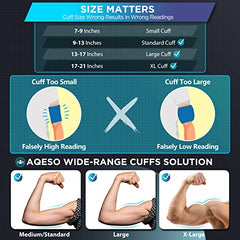 Upper Arm Blood Pressure Machine - 2 Size Cuffs, Medium/Large 9"-17" and Extra Large XL 13"-21" for Big Arms, Accurate Automatic Digital BP Machine for Home Use, Large Backlit Display, 2 Users