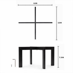 STANSY Adjustable Wooden Plant Stand, Modern Cross Base Design, Black Finish, Heavy Duty Flower Pot Holder for Indoor Plants, Living Room, Balcony & Home Decor