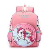 SYGA Children's Backpack with Cartoon Pony Print Nylon School Bag Suitable for 3-6 Years Old (Pink)