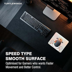 TURTLEWINGS | Mousepad | Inspirational Quote Mousepad – 22x18 cm, 3mm Thick | Abstract Design Non-Slip Rubber Base | Office, Study & Gaming Use | Premium Smooth Surface 3
