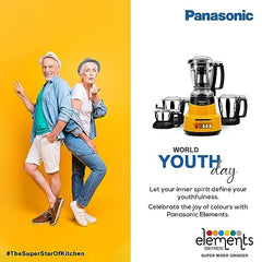 Panasonic Heavy Duty Mixer Grinder For Kitchen MX-AV425 (Sunstone Orange) Elements Series Powerful 1500W (MMLW) 4 Jar (Three-304 Stainless Steel & 1Juicer Extractor Jar) | 5 Years Motor Warranty