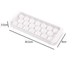 SYGA Ice Ball Tray 20 Ice Cube Mold, Plastic Food-Grade Stackable Round Ice Ball Mould with Lid for Cocktail and Whiskey(White)