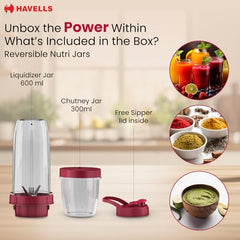 Havells Nutri Power Blender 350 W Mixer Grinder| 1 Speed Switch| Air Vent Technology| Stainless Steel Blade| 2Yrs Manufacturer Warranty (Mint Green)