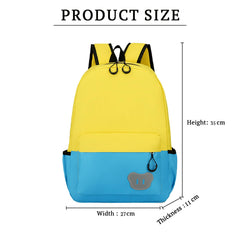 SYGA Kids Schoolbag, Breathable, Waterproof, Customized Logo Backpack For Kindergarten And Elementary School Students (Small Yellow With Lake Blue)