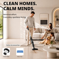 FASTRON Turbo Sweep 3-in-1 Handheld Vacuum Cleaner | 600W Corded with 20KPA Suction | Wet & Dry Vacuuming with Floor Mopping | 200ml Water Tank for Home & Car Cleaning