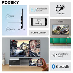 Foxsky 109 cm (43 inch) Frameless Series 4K UHD QLED Google TV FS43GATV (Black)