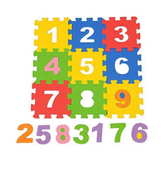 SYGA 10 Pcs EVA Foam Baby Play Mat of Number Puzzle - Great for Kids to Learn and Play - Interlocking Puzzle Pieces (Assorted Color)