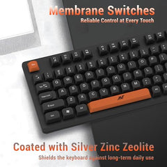 Ant Master 05 Wired USB Keyboard - Full-Size 104 Keys with Numeric Pad | Membrane Silent Typing, 1.3m Cable, Plug & Play | Ergonomic Office & Home Keyboard for PC, Laptop, Mac & Linux – Black