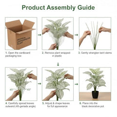 GARDEN GYANI Artificial Areca Palm Plant with Black Pot – 145 cm Tall Faux Tropical Decorative Plant with 35 Leaves for Home, Office & Living Room Décor