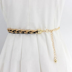 SYGA Pearl Waist Chain Belt Adjustable Decorative Belt Hollowed Tassel Waist Belts Suitable Size for Waist 26-40