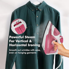 Havells TruSteam 1600 Watt Steam Iron with Self Cleaning Function|Vertical & Horizontal Ironing|220 ml Tank for Longer Ironing|High Steaming Rate upto 15 gm/min|2Yr Manufacturer Warranty(Pink)
