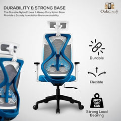Oakcraft Hurricane Premium Ergonomic Office Chair | Dynamic 2D Lumbar Support | High-Back Executive Chair for Office, Home & Workstation