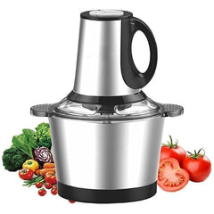 Electric Chopper 2L Stainless Steel Bowl, Heavy Duty Vegetable Chopper & Meat Grinder, Multipurpose Food Processor Machine with Powerful Motor for Kitchen,Fruits Vegetables and Meat Preparation