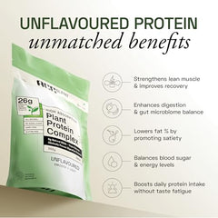 Ace Blend Unflavoured Plant Protein Triple Complex 500g | Brown Rice, Pea & Lentil | 26G / Serving | Complete Amino Acids | Gut Friendly | Soluble Food Fortifier for Aata, Dosas - For Men & Women