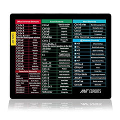 Ant Esports Lapi MousePad 260X210X3mm Anti-fray Stitching, Universal Shortcut Sheet Waterproof Surface & Non-Slip Rubber Base Stitched Edges Mouse Mat for Laptop,Compatible with Laser and Optical Mice