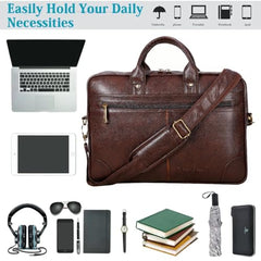 Hard Craft Vegan Leather Office Laptop Messenger and Shoulder Side Sling Hand Bag For Men Corporate Executive Briefcase Bag For Man Supports Laptop Upto 15.6 inches