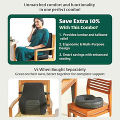 The White Willow Donut Pillow – Medium Firm HR Memory Foam Coccyx Seat Cushion for Tailbone, Hemorrhoid & Piles Pain Relief – Car & Office Chair – Above 60KG – Classic Black